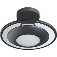 Happy Homewares Semi Flush Energy Saving LED Ceiling Light in Brushed Metal Finish in Black