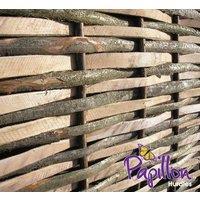 Primrose Natural Split Hazel Hurdle Fence Panel Handwoven 6ft x 6ft in None