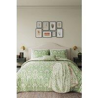Helena Springfield 'Sunflowers' Cotton Duvet Cover Set in Green | Size: Super King