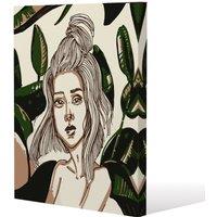 Benjamin Tate Design Young woman in tropical leaves (Canvas Print) / 127 x 101 x 4cm in Natural | Size: 127 x 101 x 4 cm