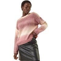Roman Women's Space Dye Stripe Knit Jumper in Mauve | Size: 14