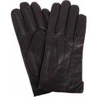 SNUGRUGS Men's Genuine Leather Gloves with Classic Three Point Stitch in Black | Size: Small