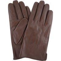 SNUGRUGS Men's Premium Soft Leather Glove with 3 Point Stitch & Warm Fleece Lining in Brown | Size: Small