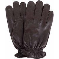 SNUGRUGS Men's Genuine Leather Gloves with Perforation Detailing & Fleece Lining in Brown | Size: Medium
