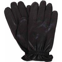 SNUGRUGS Men's Genuine Leather Gloves with Perforation Detailing & Fleece Lining in Black | Size: Large