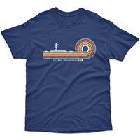 Bad Zebedee Men's Retro Lines Paddle Board T-Shirt in Navy | Size: Large