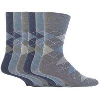 SOCKSHOP Gentle Grip Men's 6 Pack Elastic Cotton Socks for Poor Circulation in Pale Grey | Size: 6-11