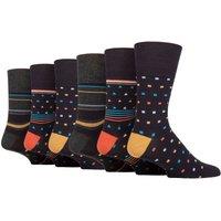 SOCKSHOP Gentle Grip Men's 6 Pack Non Elastic Loose Top Bamboo Socks in Dark Navy | Size: 6-11