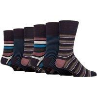 SOCKSHOP Gentle Grip Men's 6 Pack Non Elastic Loose Top Bamboo Socks in Brown | Size: 6-11