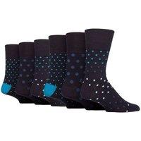 SOCKSHOP Gentle Grip Men's 6 Pack Non Elastic Loose Top Bamboo Socks in Mid Navy | Size: 6-11