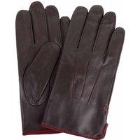 SNUGRUGS Men's Genuine Leather Gloves with Classic Three Point Stitch & Contrast Trim in Brown | Size: Small