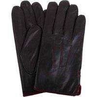 SNUGRUGS Men's Genuine Leather Gloves with Classic Three Point Stitch & Contrast Trim in Black | Size: Small