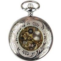TruClothing Men's Automatic Mechanical Blinders Pocket Watch in Metallic Silver