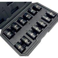 Autojack 13 Piece 1/2" Sq. Drive Metric Impact Socket Set in Black