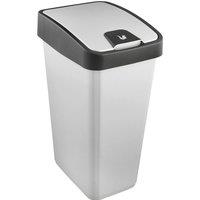 Keeeper Premium Waste Bin with Flip Lid 45 Litre in Silver