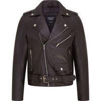 Infinity Leather Men's Classic Brando Leather Biker Jacket - Heinola in Black | Size: 2XL