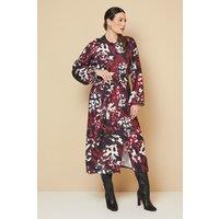 Wallis Women's Floral Mix Print D Ring Shirt Dress in Berry | Size: 8