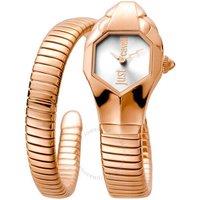 Just Cavalli Women's Snake Quartz Silver Dial Watch in Rose Gold