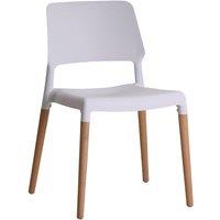 Lemon Pavilion Furniture Riva Chair- Plastic/Wood - L54 x W55 x H81 cm - White | Size: 1 Pack