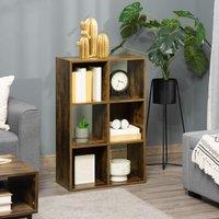 HOMCOM Industrial Style Storage Shelf, Bookcase, Freestanding Bookshelf in Brown