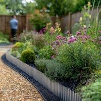 Nicoman Heavy Duty Corrugated Metal Garden Border Edging Roll - 6m in Silver