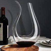 Gr8 Home U-Shape 1.5 Litre Glass Wine Decanter in Clear