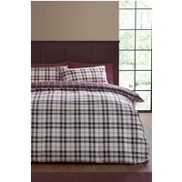 Catherine Lansfield 'Kelso Check' Reversible Duvet Cover Set in Plum | Size: Single
