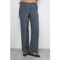 Warehouse Women's Green Check Mid Rise Tie Side Pocket Trouser | Size: 10
