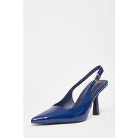 Quiz Women's Blue Faux Leather Court Heels | Size: 4