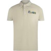 Cavalli Class Men's Vibrant Floral Logo Beige Sand Polo Shirt | Size: XL