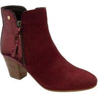 Ravel Women's 'Tay' Suede Heeled Ankle Boots in Burgundy | Size: 4