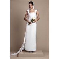 Coast Women's Satin & Ponte Column Wedding Dress in Ivory | Size: 14