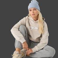 NVYSKN Women's London Black Midweight Hoodie in Pale Pink | Size: XS