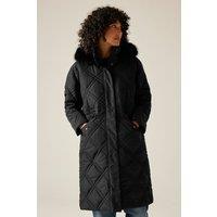 Regatta Women's Freyla Hooded Water-Repellent Insulating Padded Jacket in Jet Black | Size: 12