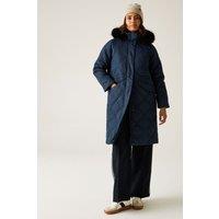 Regatta Women's Freyla Hooded Water-Repellent Insulating Padded Jacket in Navy | Size: 16