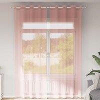 Berkfield Home Voile Curtains with Grommets 2 pcs Pink 140x300 cm
