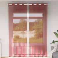 Berkfield Home Voile Curtains with Grommets 2 pcs Wine Red