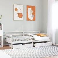 Berkfield Home Daybed with Drawers without Mattress White 90x190 cm Single Solid Wood