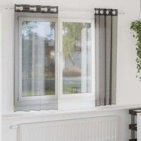 Berkfield Home Voile Curtains with Grommets 2 pcs Black 140x140 cm