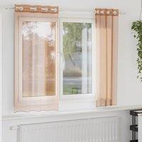 Berkfield Home Voile Curtains with Grommets 2 pcs Terracotta in Brown