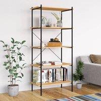Berkfield Home 5-Tier Shelving Unit Black & Oak 80x40x163 cm | Size: 80 x 40 x 163 cm
