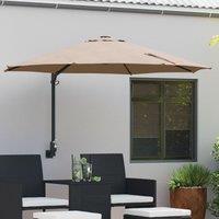 Berkfield Home Patio Umbrella Taupe Polyester Large Foldable Patio Umbrella