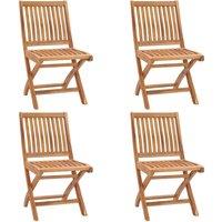 Berkfield Home Folding Garden Chairs 4 pcs Solid Teak Wood in Brown