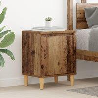 Berkfield Home Old Wood Bedside Table Old wood Solid Reclaim wood 40 x 30 x 50 cm in Brown