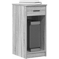 Berkfield Home Computer Tower Stand with Drawer Grey Sonoma 35x45x77 cm | Size: 35 x 45 x 77 cm