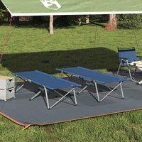 Berkfield Home Folding Camping Bed Set Blue Fabric & Metal Compact Foldable