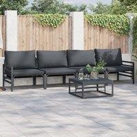 Berkfield Home Garden Sofa Set 4 pcs Anthracite Steel