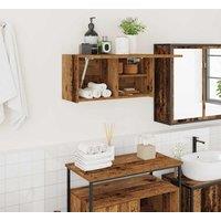 Berkfield Home Bathroom Wall Cabinet Old Wood 60x25x30 cm Engineered Wood in Brown | Size: 60 x 25 x 30 cm