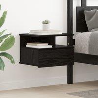 Berkfield Home Floating Nightstand Black Oak 40x31x27 cm Engineered Wood | Size: 40 x 31 x 27 cm