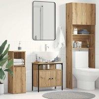 Berkfield Home Bathroom Sink Cabinet Artisan Oak 60x30x60 cm Engineered Wood in Brown | Size: 60 x 30 x 60 cm